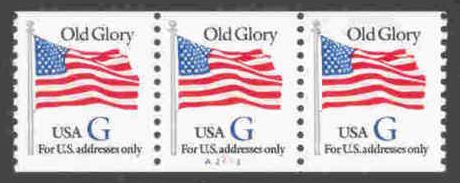 1994 US - Sc2890 PNC3 Black "G" Flag #A2213 Perforated MNH